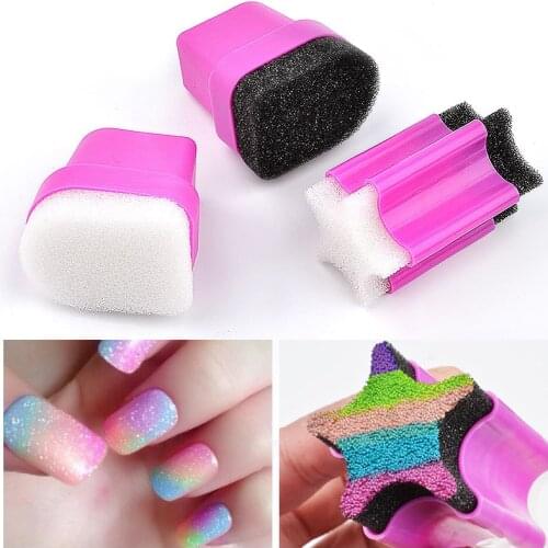 Nail Gradient Sponge Seal Star Rainbow Soft Triangle Nail Art Sponge Block Stamping Stamper Painting Image Foam DIY Polish Tools