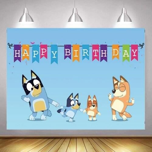 Cute Dog Family Cartoon Theme Background Kids Birthday Party Props Decoration Wallpaper Photo Studio Photography Scene Backdrop