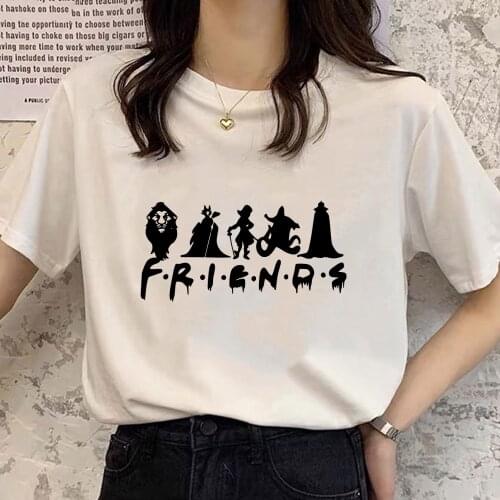 FRIENDS Disney Classy Villains T Shirt Women Loose Quality T-Shirts Summer Harajuku HipHop Girls Tshirts Dropship