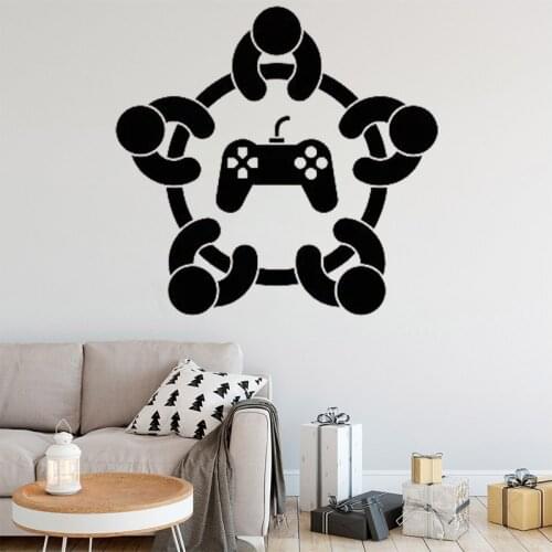 Gaming Wall Stickers Gamer Controller Play Room Decals Game Removable Home Decor Art Mural Joystick C5061