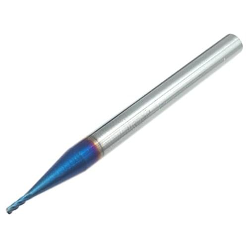 1mm End Mill HRC65 4 Flutes D1*3*D4*5*4T Solid Carbide Fattened End Mills Straight Slim Shank nACo-Blue Coated Milling Cutter