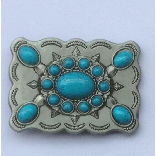 Western Turquoise Stone Cowgirl Cowboy Belt Buckle JF-BY308 suitable for 4cm wideth belt with continous stock free shipping