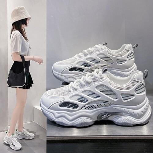 Hot Sale White Sneakers Women Platform Casual Shoes Mesh Breathable Sport Sneakers for Women Comfortable Footwear Ladies