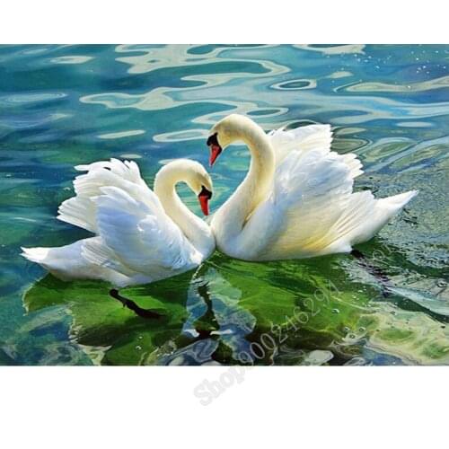 Diamond Embroidery Swan Pictures Of Rhinestones Diamond Mosaic Animals Diamond Painting Full Square Drill Wall Decor FF2733