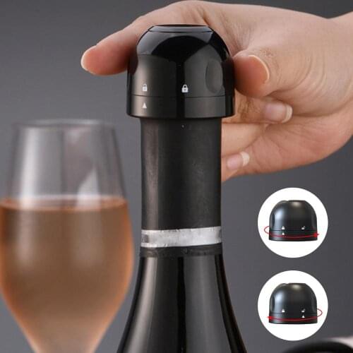 Mini Champagne Wine Stopper Sparkling Rotary Lock Vacuum Sealing Bubbly Wine Plug Stopper Preservation Kitchen Kit