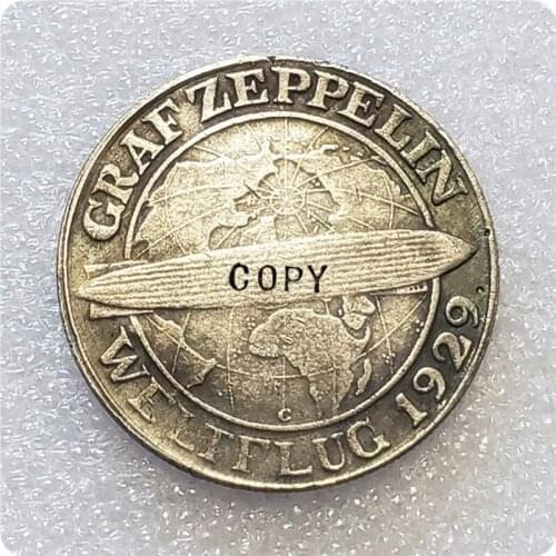 1930-C Germany 5 Reichsmark (Graf Zeppelin) Copy Coin