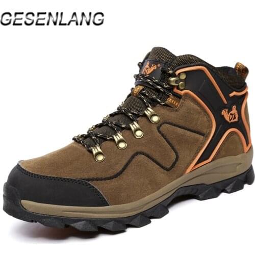2020 Winter Mens Hiking Shoes Outdoor Climbing Mountain Snow Walking Trekking Boots Fur Lined Available High Top Trail Sneakers