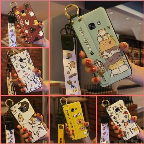Soft Case For Girls Phone Case For Samsung Galaxy A3 2017/A320 Silicone Kickstand Durable