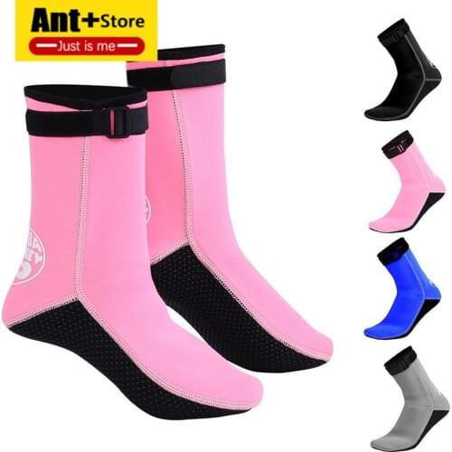 Hisea non-slip swimming shoes ankle diving 3MM thick warm neoprene diving shoes water sports swimming socks