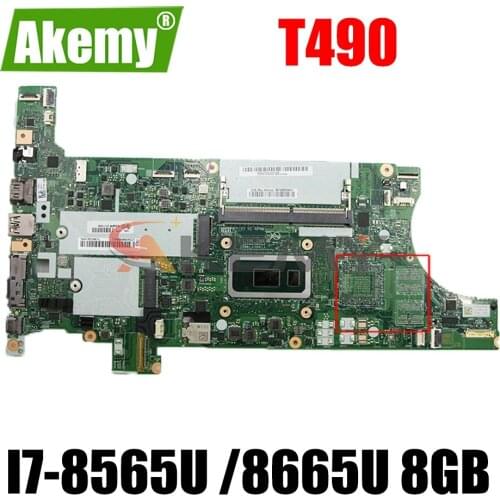 NM-B901 For Lenovo ThinkPad T490 laptop motherboard with CPU I7-8565U /8665U 8GB RAM FUR 5B20W29453 02HK26 100% test work