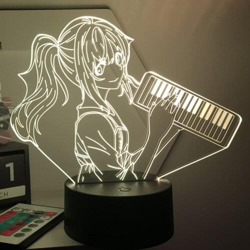 Kaori Miyazono Led Night Light for Bedroom Decor Gift Nightlight Anime Your Lie in April Table 3d Lamp Drop shipping