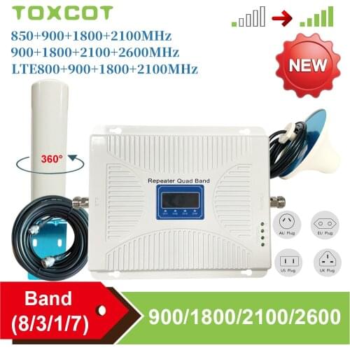 New 2021 Vier Band LTE 800 900 1800 2100 cellular verstärker signal booster gsm 2g 3g 4g repeater handys 850 3g LTE 2600 4G