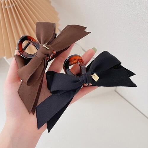 New Women Elegant Bow Hair Claws For Girls Large Grab Clips Shark Clip Headdress Hairstyle Makeup Fashion Hair Accessories