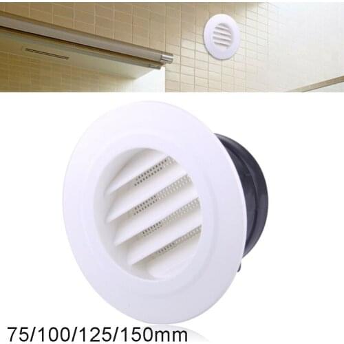 Plastic Round Air Exhaust Vent Louver Grille Cover Wall Ventilation Inlet Outlet For Bathroom Kitchen Exterior Wall Air Vent