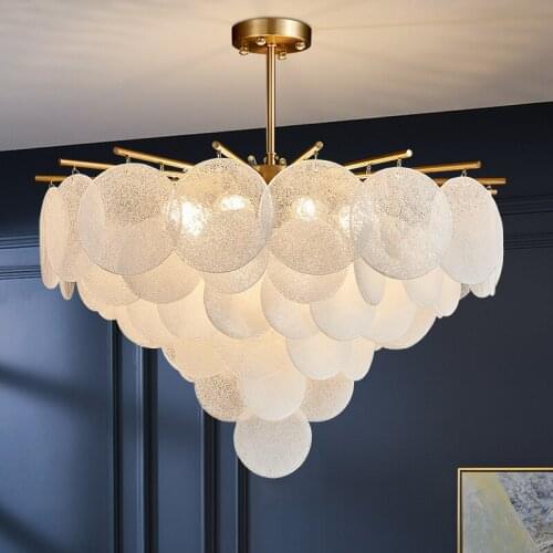 Post Modern Glass Leaves E14 Led Pendant Light for Living Room Lustre Hang Lamp for Dining Room Suspend Lamp Luminaris Lampsras