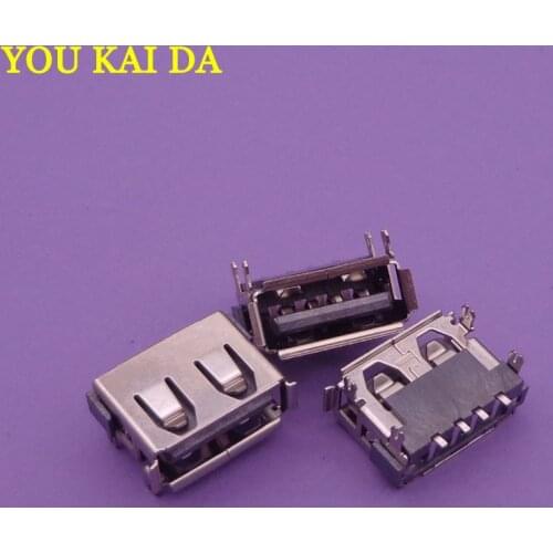 10-1000pcs/lot Connector 2.0 AF 10.0 Bipod Volume Edge A Mother Harpoon Foot Short Body USB 10.0 MM 180 Degree Female Seat Black