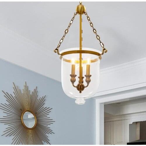 Retro Candle Bucket Parlor Pub Clothing Store Glass Pendant Light American Country Loft Bar Decoration Haninging Light Fixtures