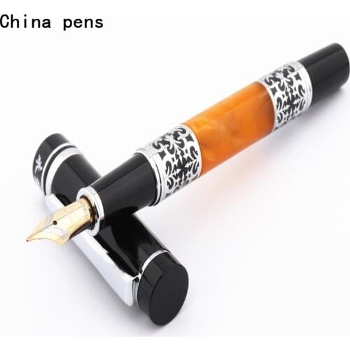 Luxury high quality 829 Carved jade body Business office School student Medium Nib Fountain Pens New
