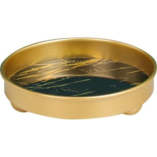 Nordic Light Luxury Iron Art Simple Marbled Metal Tray Cosmetics Jewelry Storage Tray Snack Tray Fruit Tray