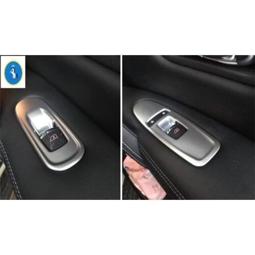 Yimaautotrims Armrest Window Glass Lift Button Cover Trim 4 Pcs Fit For Nissan Armada Patrol Royale Nismo Y62 2016 2017 2018