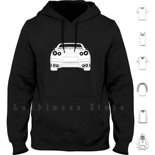 Rear Tail Light Tee / Sticker For R35 Nissan Gtr Enthusiasts-White Hoodie Long Sleeve Nissan Gtr R35 R34 Skyline
