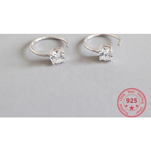 100% S925 Sterling Silver New hot Fashion Crystal Zircon Stud Earrings Elegant Earrings Jewelry for Women Jewelry