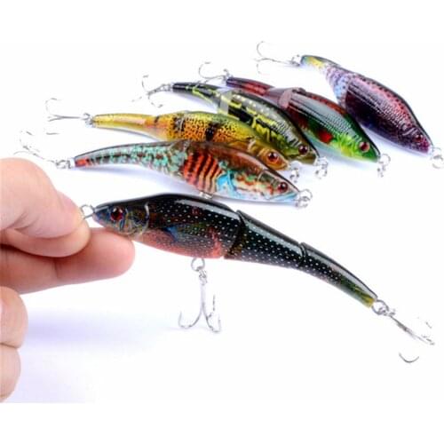 1PCS Minnow Fishing Lure 9g 10cm 3D Eyes Multi Jointed Section Wobbler Crankbait Bass Pike Hard Bait Jerkbait Pesca Plastic Fish