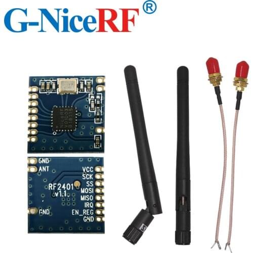 10pcs/lot Small Size Embedded 2.4G RF TX/RX Module RF2401 with 10pcs 2.5G Rubber Antenna