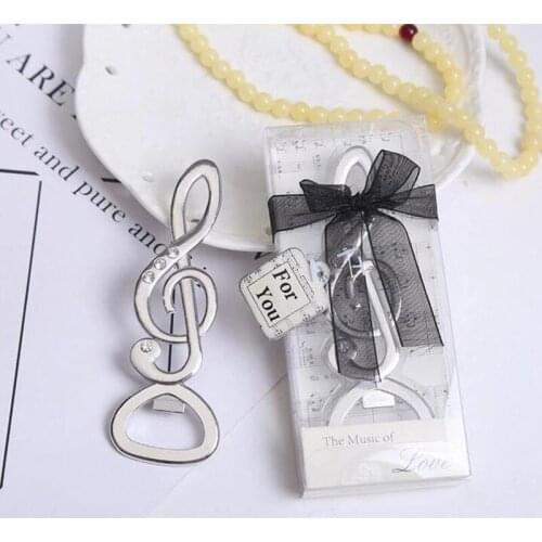 10pcs Wedding Gifts Personalized Beer Opener Creative Musical Note With Exquisite Box Alloy Presents For Party Guest