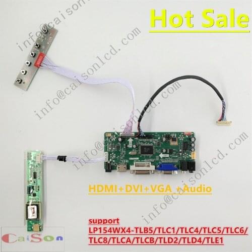 15.4 inch lcd monitor full kits support HDMI/DVI/VGA/AUDIO for LP154WX4-TLB5/TLC1/TLC4/TLC5/TLC6/TLC8/TLCA/TLCB/TLD2/TLD4/TLE1