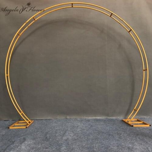 2.4M Wedding Props Round Ring Single/Double Tube Wedding Arch Backdrop Decor Party Birthday Artificial Flower Stand Shelf Frame