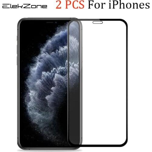 2Pcs/Lot Full Cover Tempered Glass For iPhone XS Max XR Screen Protector Glass On iPhone 6 6s 7 8 Plus X Protective Glass Film