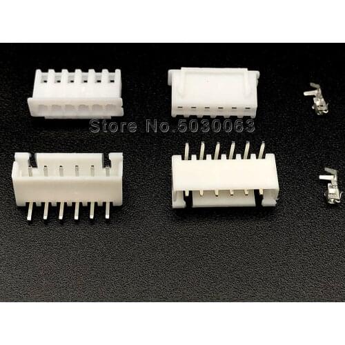 20Sets XH2.54 XH-6AW 6Pin 6p Wire Connector 2.54mm 90 degrees Curved Bending needle Terminal Kit/Housing/ Pin Header JST TJC