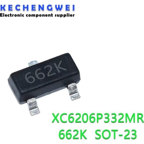 50-100PCS XC6206P332MR SOT-23 SOT XC6206P332 SOT23 XC6206 SMD(662K) 3.3V/0.5A new and original IC Chipset