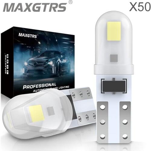 50Pieces/lot T5 Cob Led white LED Car Door Lamps Indicator Light Reading Light Bulbs Scattered Light White/Red/Blue/Green/Yellow