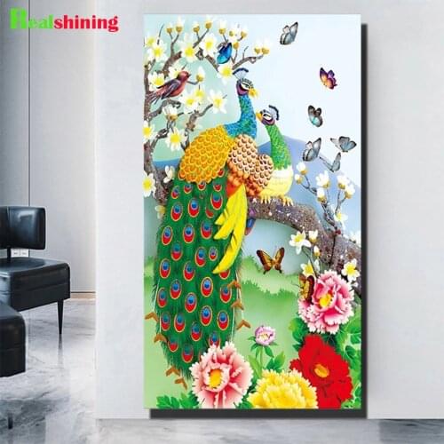 Chinese Peony 5d diy diamond painting Peacock mosaic cross stitch butterfly embroidery diamond Full round square Drill N2248