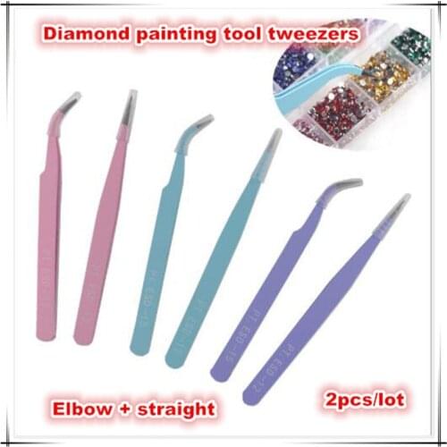 Diamond painting accessories quality tweezers straight stainless steel industrial anti-static sewing tools diamond embroidery