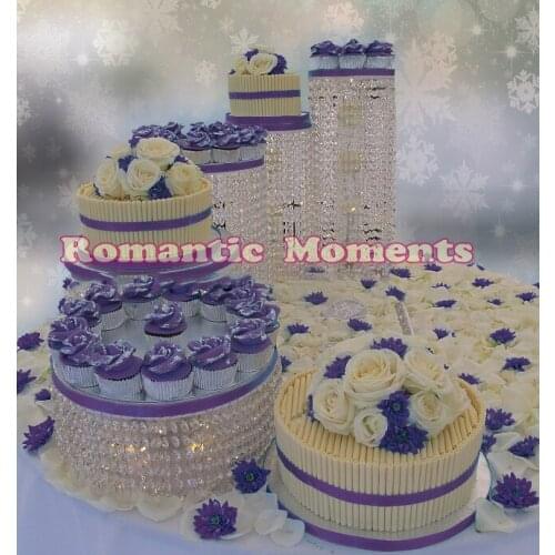 Free shipping big size 5pcs Cake Holders Crystal Cake Stand Wedding birthday Centerpiece Banquet Cake Display Wedding Decoration