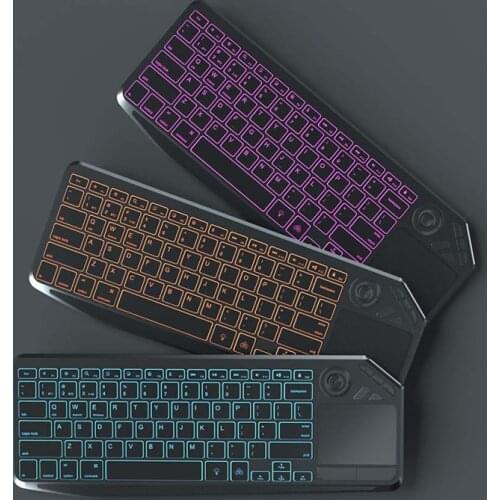 Jelly Comb Backlit Bluetooth 2.4G Wireless Keyboard with Touchpad for Smart TV Tablet Multimedia Rechargeable Keyboard