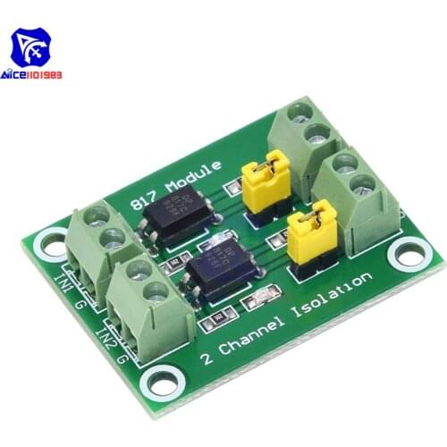 Diymore PC817 2 Channel Optocoupler Isolation Board Switch Converter Module DC 3.6 -30V Driver Photoelectric Isolated Module