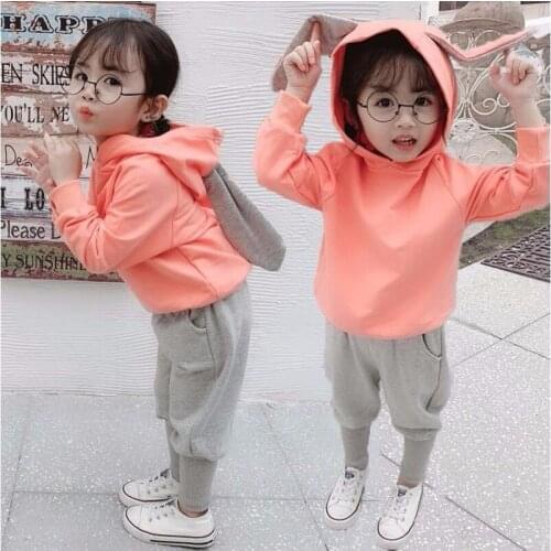 Kids Girls Clothing Sets autumn spring toddler Baby Girls rabbit Clothes long Sleeve T-Shirt+Pant 2Pcs Children Clothes Suits