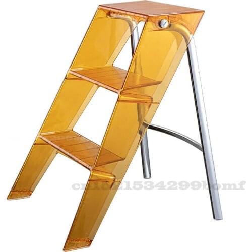 Stainless steel bracket household ladder folding reinforced crossbeam indoor herringbone ladder multi-functional three-step ladd