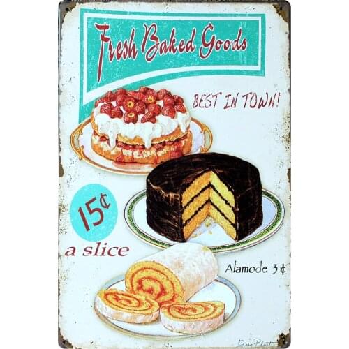 [ Mike86 ] Fresh baked goods 2014 New Metal Plaque Wall art Decor Antique Craft Pub Painting 20*30 CM Mix Items B-264