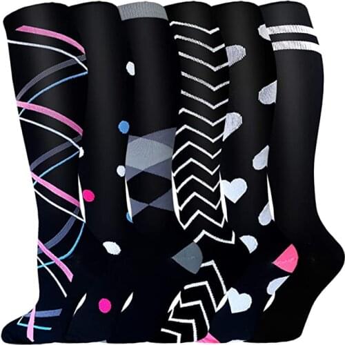 New Compression Socks Unisex Sports Golfs Long Tube Black Series Socks Unisex Outdoor Running Cycling Long Pressure Stockings