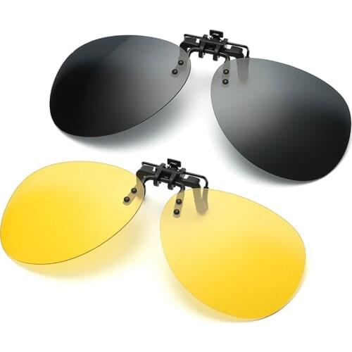 Rimless Round Flip up Clip on Oversized Men Polarized Clip Sunglasses Fishing Aviation Blue Mirror Big Size Driving 2021 Glasses