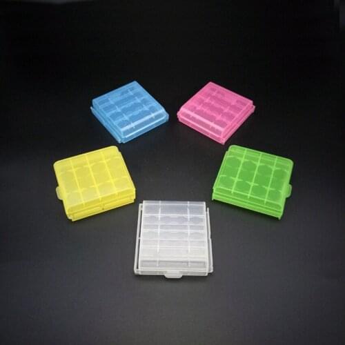 Battery Storage Box Organizer for 4 AA or 5 AAA Battery, Plastic Storage Box, Battery Storage Case, Battery Holder Clear