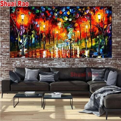 Romantic lovers walking on the street 5d diy diamond painting full,square, diamond embroidery round,diamond mosaic,home decor