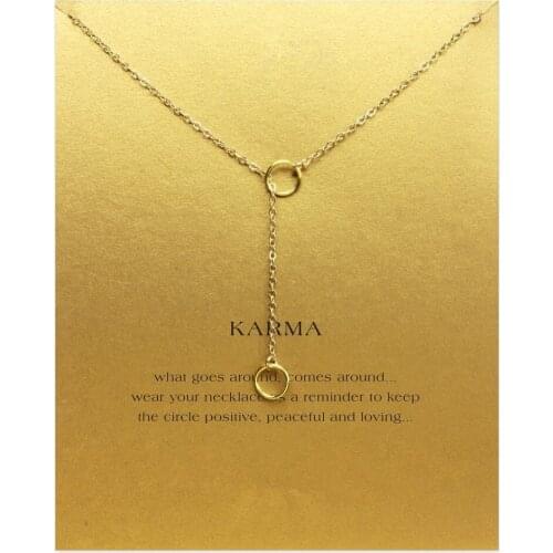 Sell Well Wish Card Clavicle Chains Necklace Double Circle Pendant Exquisite Necklace For Women Men Jewelry Party Gift Jewelry