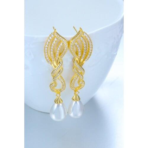 YPAY8 Luxury Fashion For women S925 Luxury wedding High Quality Crystal Earrings Wedding Party Stud Earrings Goddess Jewelry