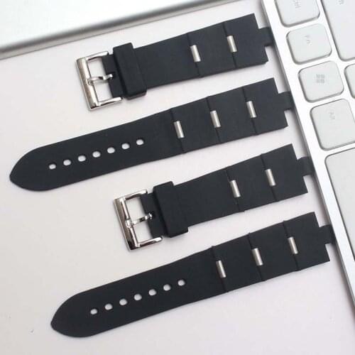 22mm 25mm Silicone Watch Accessories Bracelet Fit For BVLGARI DP42C14SVDGMT Convex 8mm Rubber Strap Watchband Wristband